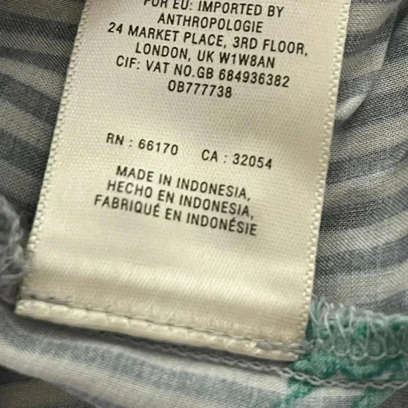 Anthropologie Maeve women’s top size 2 blouse Lilorne Floral sleek  button down - Picture 8 of 9